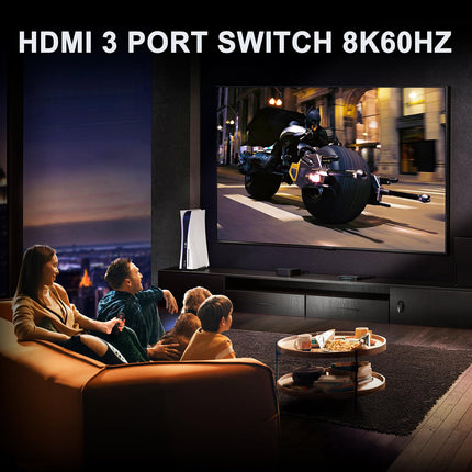 HDMI 2.1 lüliti 3x1, AVIDGRAM 8K HDMI lüliti 3 sisse 1 väljund IR-puldiga, HDMI lüliti 4K 120Hz automaatne tugi 8K 48Gbps
