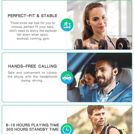 YATWIN Bluetooth-kõrvaklapid, spordikõrvaklapid, Bluetooth 5.0 spordikõrvaklapid 16-tunnise HiFi-heliga, IPX7 veekindlad kõrvaklapid, magnetilised ülikerged kõrvaklapid mürasummutava MEMS-mikrofoniga sörkjooksuks