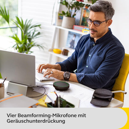 Jabra Speak2 55 Bluetooth hands-free solution, 4 noise-cancelling microphones, 50 mm wideband speaker, wideband audio, compact, portable - certified for MS Teams, dark grey