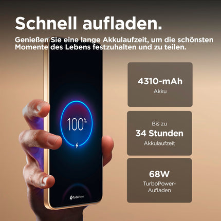 Motorola edge50 neo smartphone (6.36" Super HD display, 50 MP camera with Moto AI, 12/512 GB, 4310 mAh, Android 14) Pantone Lattè (vegan synthetic leather), including protective cover