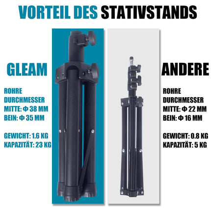 GLEAM projektori alus, multifunktsionaalne projektori statiiv, universaalne kaamera põrandaalus sülearvuti alusele, kaasaskantav, reguleeritav kõrgus 61 cm kuni 101 cm, plaadiga