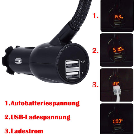 SOAIY 3-ühes universaalne autokinnitus laadijaga, kahe USB-pordiga sigaretisüütaja toiteallikaga, laadimisfunktsioon koos LED-auto aku indikaatoriga, 3.1A, 12/24V, ühildub nutitelefonide, iPhone'i, Samsungiga
