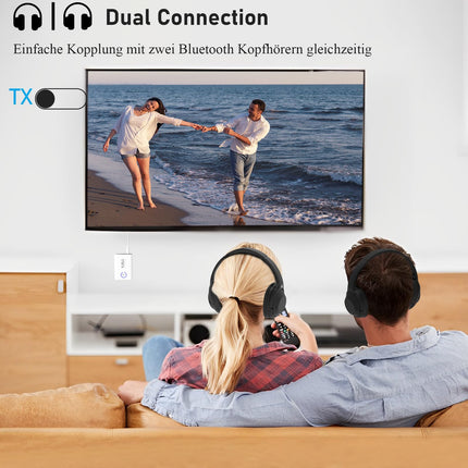 1Mii Bluetooth 5.3 adapter telerile, 2-ühes Bluetooth saatja-vastuvõtja, aptX adaptiivne ja HD traadita heli saatja-vastuvõtja pesa 3.5 kõrvaklappide stereosüsteemile, lennukile, MP3, 15 tundi mänguaega
