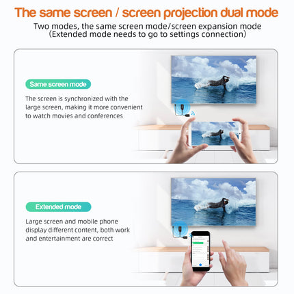 FIYAPOO juhtmevaba HDMI Miracasti adapter voogedastuseks, WiFi Miracasti adapter 4K iPhone'ile/iPadile/Androidile/iOS-ile/Windowsile/Macile sülearvutile, PC HD Fire Stick telerile/monitorile/projektorile (toetab Miracasti, DLNA-d, Airplayd)