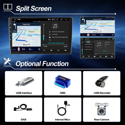 CAMECHO Android 13 autoraadio navigatsiooniga Mercedes Benz Vito 3 W447 (2014-2020), kahe DIN-iga autoraadio 10,1-tollise ekraani, Bluetooth RDS/FM MirrorLinki ja USB=P2-ga