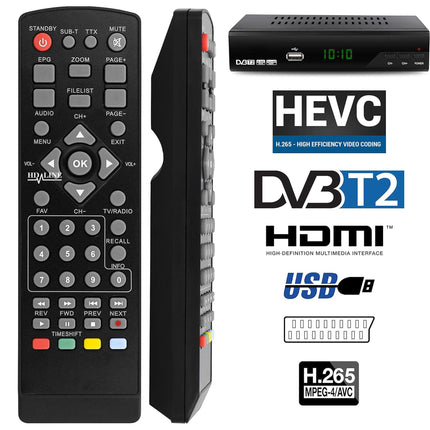 hd-line Tempo 4000 A DVBT2 vastuvõtja Full HD 1080P 4K telerile (HEVC/H.265 HDMI SCART, USB 2.0, DVBT-2, DVB-T2, DVB T2, DVBT 2), vastuvõtja, reserv, vastuvõtja, must, tmp4000