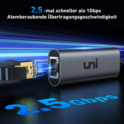 uni USB Etherneti adapter 2.5G, USB 3.0 LAN-adapter 2500Mbps, draiverivaba RJ45 LAN-võrguadapter iMac Pro, Dell XPS, Chromebook, sülearvutite, macOS-i arvutite, Windows XP/10/8.1/8/7 ja Linuxi jaoks