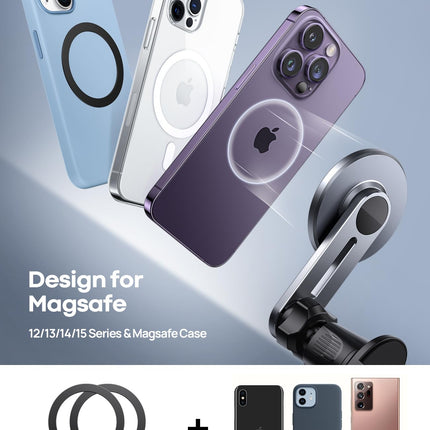 Lamicall autotelefonihoidik MagSafe'i autokinnituse jaoks - [20x tugevad magnetid] universaalne autotelefonihoidiku magnet, auto õhutusava telefonihoidik iPhone 16 15 14 13 Pro Max Mini Magsafe ümbrisega nutitelefonile