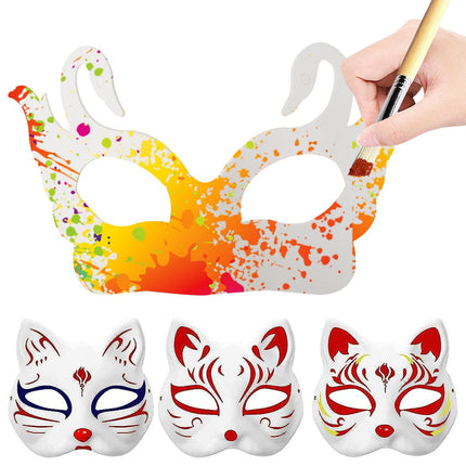 Smilbaley 12 Pieces White Mask, Party White Mask, White DIY Paper Mask, Mask DIY, For Carnival, Role Play, Halloween Parties