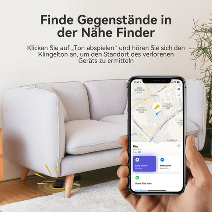 CHZHVAN võtmeleidja nutikas õhusilt, ühildub Apple Find My rakendusega (ainult iOS), Bluetooth-võtmejälgija võtmete, rahakottide, kottide, kohvrite jaoks, IP67 veekindel, vahetatav aku