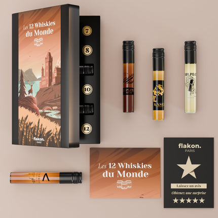 Wine tasting set, 12 wines (100 ml each), including tasting book (12 Wiskies World calendar)