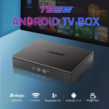 Android TV Box 4GB RAM 64GB ROM S905W2 neljatuumaline ARM Cortex-A35, TV Android Box toetab kahesageduslikku WiFi 2.4 ja 5GHz Bluetooth v5.0 3D HD 4K