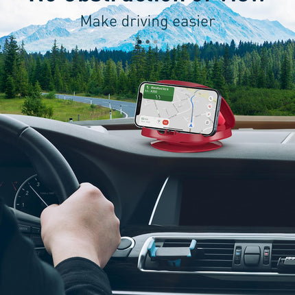 Car Phone Holder, 360° Rotatable Car Phone Holder, Dashboard Car Phone Holder with Adhesive Base, Car Phone Holder for iPhone 16/15/14/13/12 Pro Max/XR/, Samsung Galaxy, Smartphone (Red)