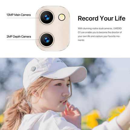 UMIDIGI G1 nutitelefon ilma lepinguta, Android 12 odav mobiiltelefon, 6,52" HD+ täisekraan 32GB (laiendatav kuni 256GB), 5150mAh aku, kahe SIM-kaardiga 4G LTE mobiiltelefon, 13MP+5MP mobiiltelefon seenioridele, lastele, äriklassi telefon (roosakuldne)