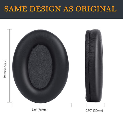 SOULWIT Protein Leather Replacement Ear Pads for Sony WH-1000XM3 (WH1000XM3) Over-Ear Headphones, Replacement Pads with Soft Protein Leather, Noise Isolating Memory Foam