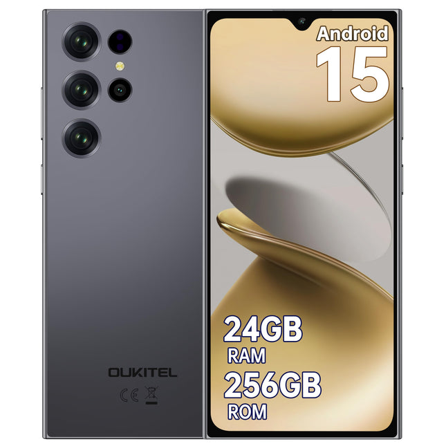 OUKITEL C61 Pro lukustamata nutitelefon Android 15, 24GB+256GB/1TB nutitelefon ilma lepinguta, 6,88" HD+ 90Hz ekraan, 5150mAh, 13MP+5MP, kahe SIM-kaardiga 4G SIM-kaardivabad telefonid, NFC/sõrmejälje/näotuvastuse/OTG