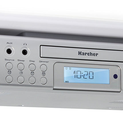 Karcher RA 2050 letialune raadio (FM-raadio, CD-mängija, USB, USB-laadija, taimer, kaugjuhtimispult) hõbedane