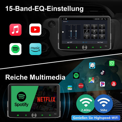 DAB+ Android autoraadio 1Din juhtmevaba CarPlay juhtmevaba Android autoraadio ekraaniga 7-tolline 4G+64G Car Play ekraan puutetundlik monitor Bluetooth FM/AM RDS WiFi GPS Navi SWC EQ 1 Din