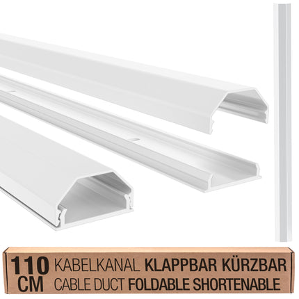 RICOO cable duct made of aluminum Universal Z0100-W cable management system for floor and wall wall strip cable clamp surface-mounted installation cable trays cable duct, white