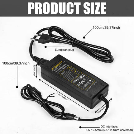 12 V 10 A toiteadapter: LED-trafo 120 W toiteadapter vahelduvvoolust 110–240 V alalisvooluks 12 V 10 A pingemuundur trafo LED-ribade, ruuterite, kõlarite, LCD-telerite ja monitoride jaoks