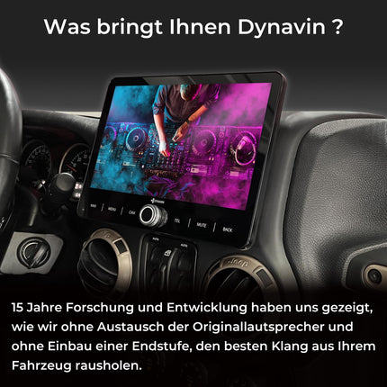 DYNAVIN Androidi autoraadio ja navigatsioonisüsteem Jeep Wranglerile (2007–2017); 10,1-tolline raadio juhtmevaba CarPlay ja Android Autoga | Esiklaasinäidik | Sisaldab DAB+; D9-JP Plus