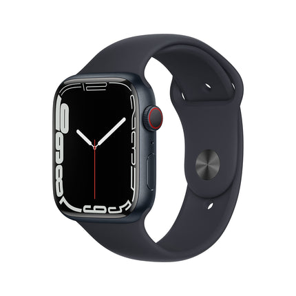 Apple Watch Series 7 (GPS + Cellular, 45MM) Midnight Aluminum Case with Midnight Sport Band (Refurbished)