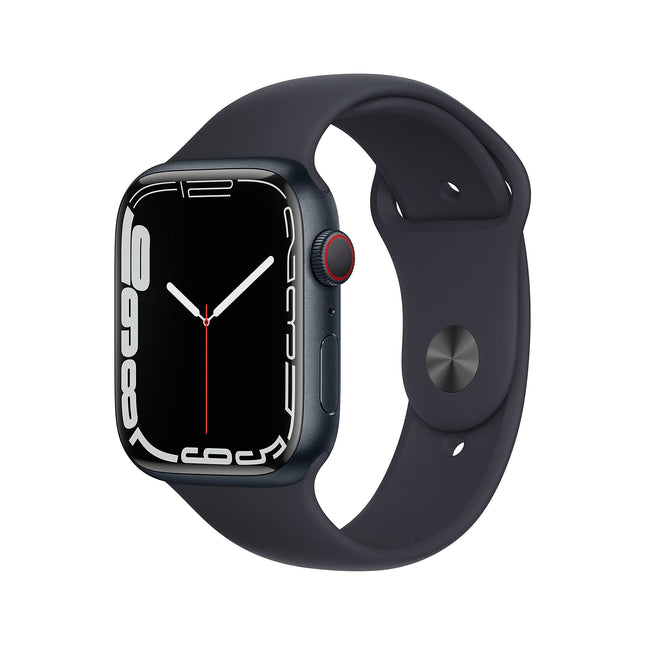 Apple Watch Series 7 (GPS + Cellular, 45MM) Midnight Aluminum Case with Midnight Sport Band (Refurbished)