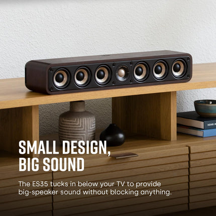 Polk Audio Signature Elite ES35 keskkõlar, õhuke, kõrgresolutsiooniga keskkõlar, Hi-Res sertifitseeritud, Dolby Atmos ja DTS:X ühilduv (tükk)