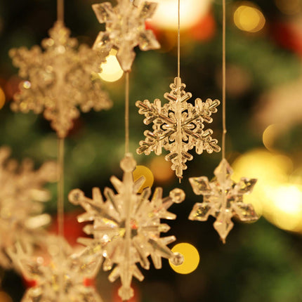 45 Pieces Crystal Snowflake Ornaments Clear Acrylic Snowflake Christmas Christmas Tree Hanging Pendants for Winter Theme Party Supplies