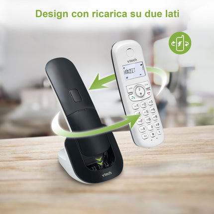 VTech CS1501 Casa Duo Cordless Phone, DECT Phone with Handsfree and Call Blocking, Dual Charging, Caller ID, Backlit LCD Display and Keypad, ECO Mode, White