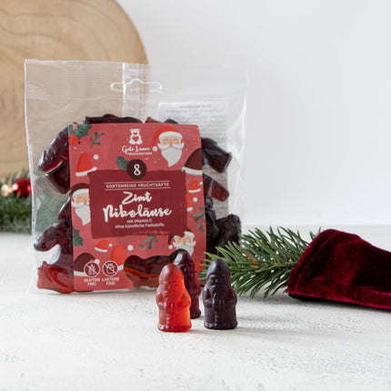 naschlabor x Good Mood Christmas Fruit Juice Bear | Single-variety fruit juices | No artificial colors or flavor enhancers | Gluten- and lactose-free (Cinnamon Santas) 23x150g