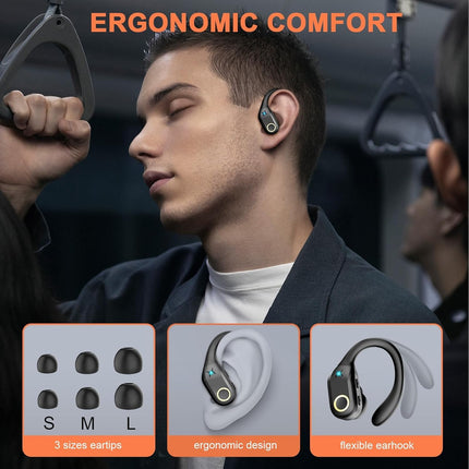 Bluetooth-kõrvaklapid spordile, kõrvasisesed kõrvaklapid, juhtmevabad Bluetooth 5.3 ENC mürasummutavad mikrofonid, HD-kõned, bass-stereoheli, kõrvaklapid, 60-tunnine mänguaeg, USB-C laadimisümbris, LED-ekraan, IP7 veekindlad kõrvaklapid