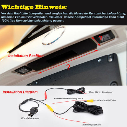 Kalakass Vehicle Handle Bar Camera Integrated in Trunk Handle Rear View Backup Camera for X1 X3 X5 X6 F10 F11 F25 F30 535Li 530i E82 E88 E90 E91 E84/E70/X4 520Li 525Li/328Li 320Li/E60 E61 E71 E72