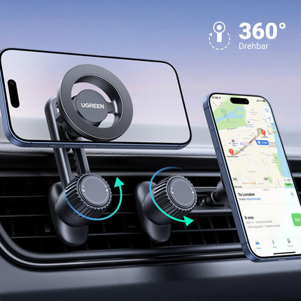 UGREEN MagSafe autohoidik [kukkumisvastane, magnetiline sulgur] autotelefoni hoidik, magnetiline autotelefoni hoidik õhutusava jaoks, ühildub iPhone 16 15 14 13 12 Pro Max Plus Miniga, MagSafe ümbris