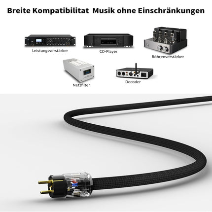Monosaudio HiFi toitekaabel 1M vaskvarjestusega tippkvaliteediga IEC kaabel φ17mm 2-pin OFC AC audiofiilidele mõeldud toitekaabel EU Schuko+IEC C15 emaspistikuga DVD/võimendi/dekoodri/subwooferi/võimendi jaoks