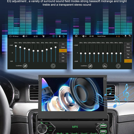 NHOPEEW 1 DIN 7-tolline sissetõmmatav autoraadio juhtmevaba Carplay ja Android Autoga - autoraadio tugi Mirror Link FM roolil juhtimine + tahavaatekaamera ja mikrofon