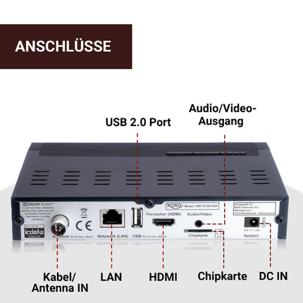 Xoro HRT 8730 DVB-C kaabelvastuvõtja USB 2.0 meediapleieriga, PVR-valmidusega, Timeshiftiga, sobib kõikidele kaabelvõrkudele, must