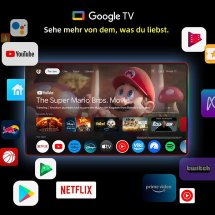 CHIQ U50QM9G 50-tolline (126 cm) televiisor, 4K QLED, Google TV, DLG 120Hz, MEMC, Dolby Audio, kolmekordne tuuner, Wi-Fi 5G, Google Assistant, must, 2025