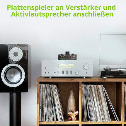 LiNKFOR RCA L/R stereo audio lüliti, 1 sisend 2 väljundit / 2 sisendit 1 väljund kahesuunaline audio lüliti, passiivne audio RCA jaotur vaigistusnupuga CD-mängija võimendi arvuti kõlarile
