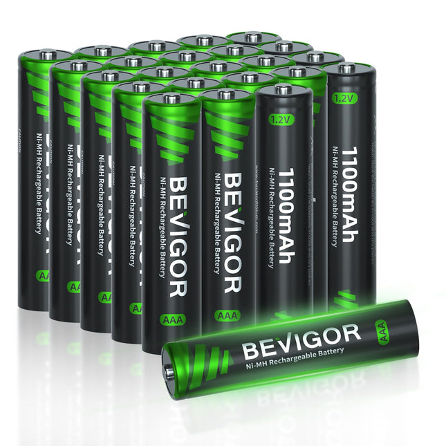 BEVIGOR AAA rechargeable batteries, high capacity AAA NiMH rechargeable batteries, 24 pieces, pre-charged