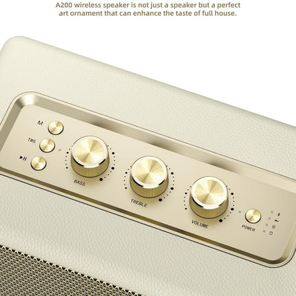 MLOVE A200 Portable Bluetooth Speaker with Aux Input, Micro SD Card Slot, USB Port, Powerful Bass Subwoofer, TWS Pairing, Long Battery Life, and 80W Peak Power (White)