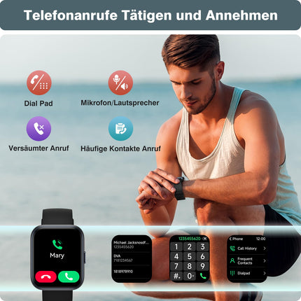 Nutikell naistele ja meestele, 1,8-tolline Fitpolo nutikell telefonifunktsiooniga/Alexa, aktiivsusmonitor pulsisageduse/unemonitoriga/IP68 veekindel aktiivsusmonitor naistele iPhone'i/Androidi jaoks, sammulugeja meestele