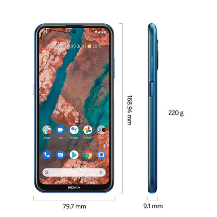 Nokia X20 5G nutitelefon, kahe SIM-kaardiga, 8 GB muutmälu, 128 GB ROM-mälu, 64 MP neljakaamera ZEISS-ilt, 6,67-tolline Full HD+ ekraan, turvaline Android 11 3-aastase tootjagarantii ja värskendustega, alumiiniumraam - Nordic Blue