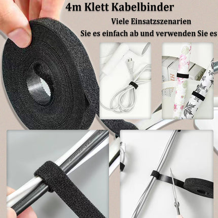 MiuCo 255-osaline kaablihalduskomplekt koos kaablikarbi, isekleepuva kaablihoidiku, silikoonist kaabliklambri, kaablisidemete, isekleepuva takjapaelaga, rullkaablisidemetega lauaarvuti kaablite jaoks, laua korraldajakomplektiga
