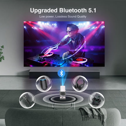 【Elektriline teravustamine】Miniprojektor Automaatne trapetsikorrektsioon 270° pöörlemine Kaasaskantav kodukino projektor Full HD 1080P Toetab Bluetooth WiFi6 AKATUO Kaasaskantav nutikas videoprojektor telefoni/teleripulga/õues kasutamiseks