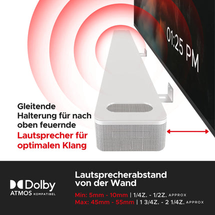 Soundbar Smart 300 500 550 600 700 900 Ultra, teleri kõlari reguleeritava seinakinnituse komplekt, valge, Bose 300/500/550/600/700/900/Ultra/Smart heliriba paigaldamiseks teleri kronsteini alla