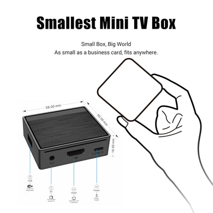 BOXPUT Lemon TV Mini Android TV Box, Android 12.0 TV Box, 2GB RAM 16GB ROM, H618/2.4G/5G kahekordne WiFi, BT5.4 neljatuumaline, toetab 4K Ultra HD nutikat Android TV Boxi (ilma meediapleierita)