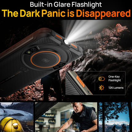 Ulefone Power Armor 16S Outdoor Smartphone without Contract, Android 13 16GB+128GB+2TB Outdoor Smartphone without Contract, 3.5W Speaker, 9600mAh, 50MP, 5.93" FHD+, IP68 Mobile Phone, Dual 4G LTE NFC GPS OTG, Black