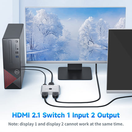 HDMI 2.1 lüliti 4K@120Hz kahesuunaline HDMI lüliti jaotur 1 sisend 2 väljundit/2 sisend 1 väljund jaotur HDMI, BolAAzuL 8K@60Hz HDMI lüliti monitori, HDTV, PS5, PS4, Xboxi, teleri jaoks