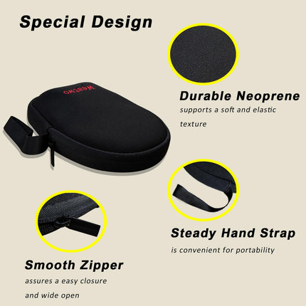 Headphone Case for Foldable Headphones/Neckband Earphones, Headset Storage Earbud Protective Bag, Headphone Bag for Sony, JBL, Beats, Bose, Skullcandy, Plantronics, Sennheiser (Black)